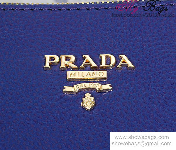 2014 Prada grainy leather tote bag BN2325 roya blue